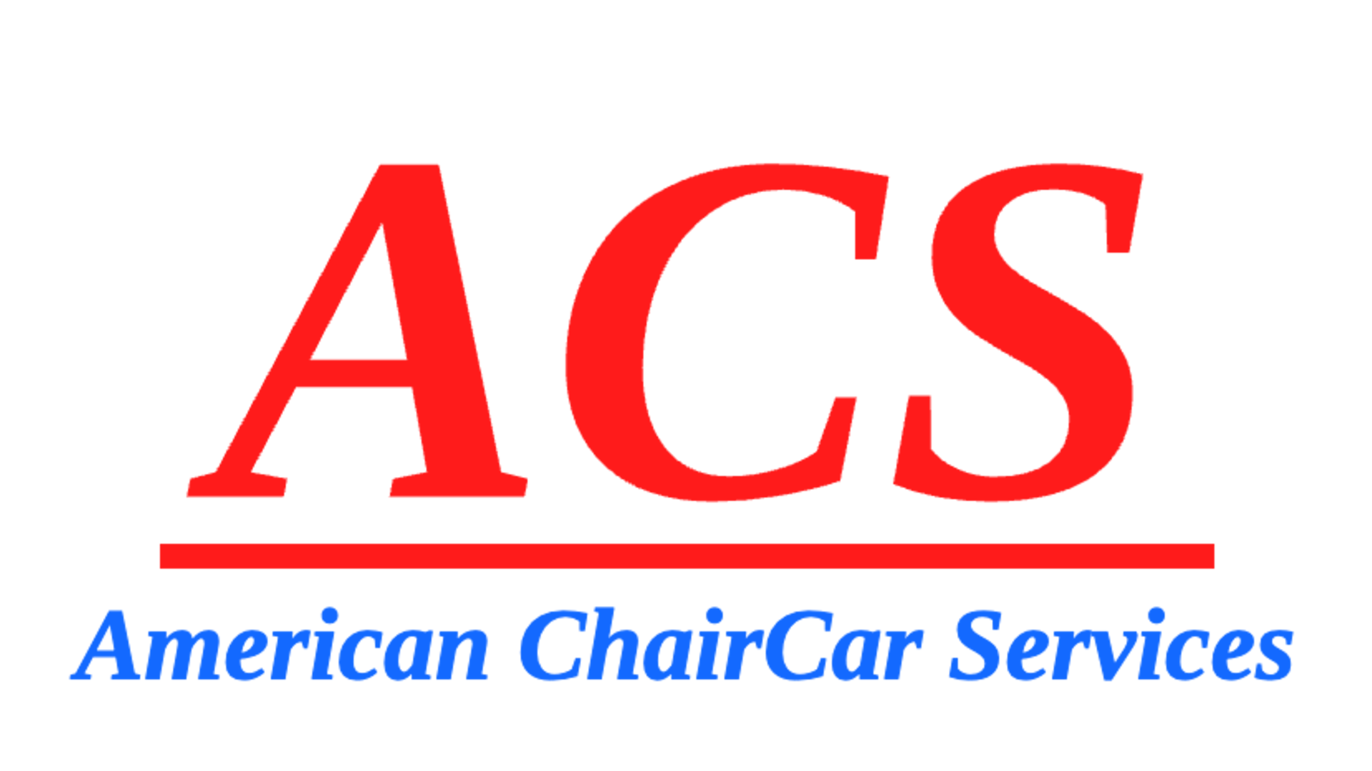 ACS American ChairCar Services logo in red and blue.