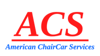ACS American ChairCar Services logo in red and blue.