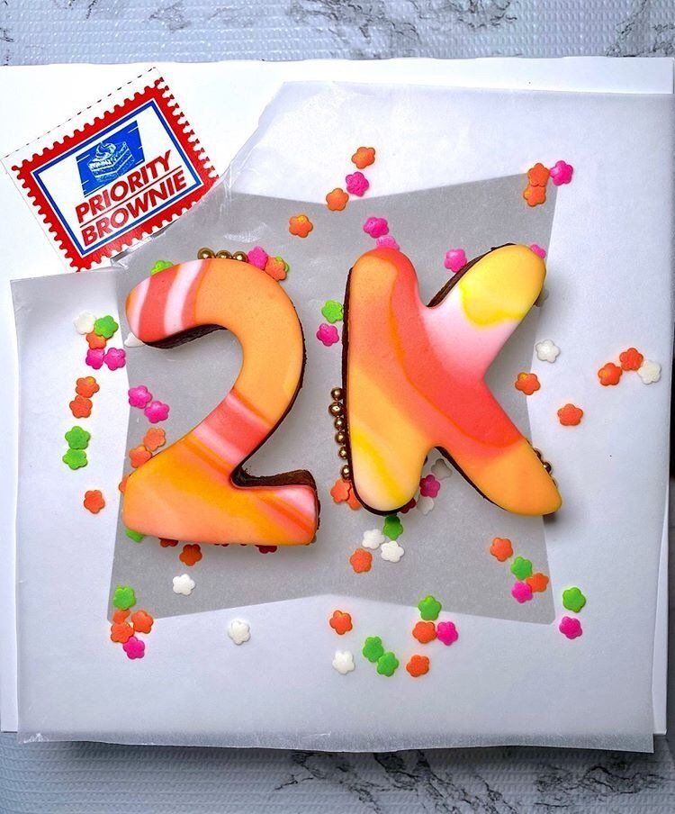 A box of brownies with the number 2k on it