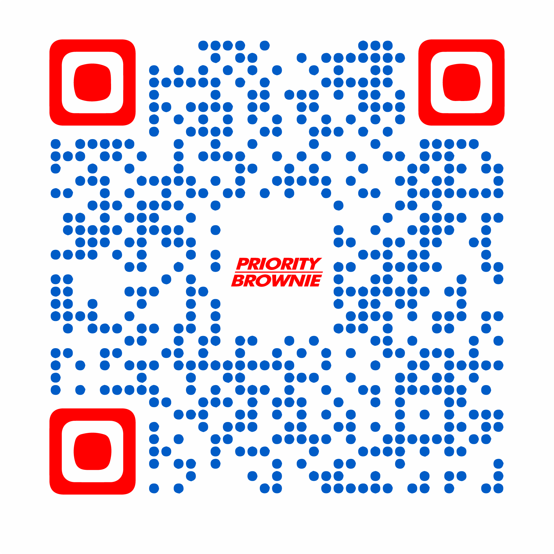 A qr code that says priority brownie on it