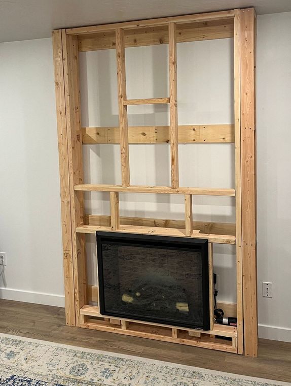 Electric Shiplap Fireplace Framing