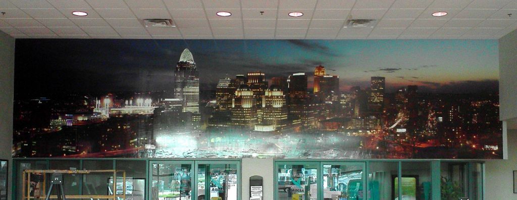 Digitally printed wall mural