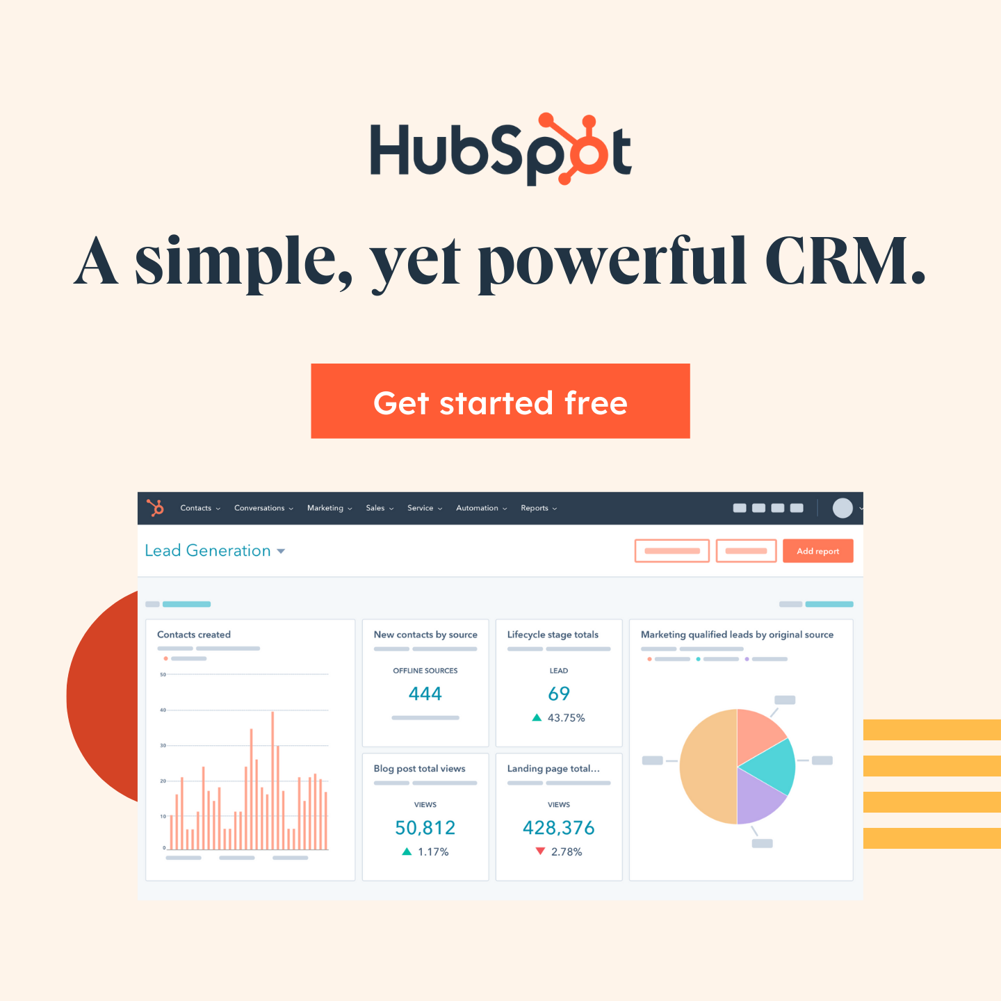 A simple , yet powerful crm . get started free.