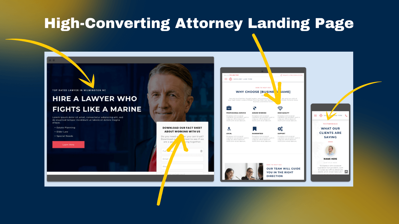 High-Converting Attorney Landing Page | Get More Law Firm Clients Using This Webpage