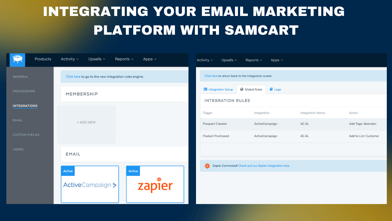 Integrating your email marketing platform with SamCart