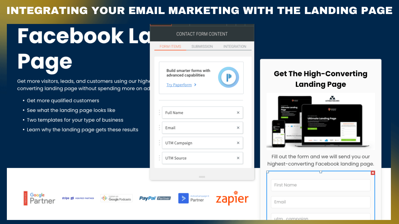 Integrating your email marketing with the landing page