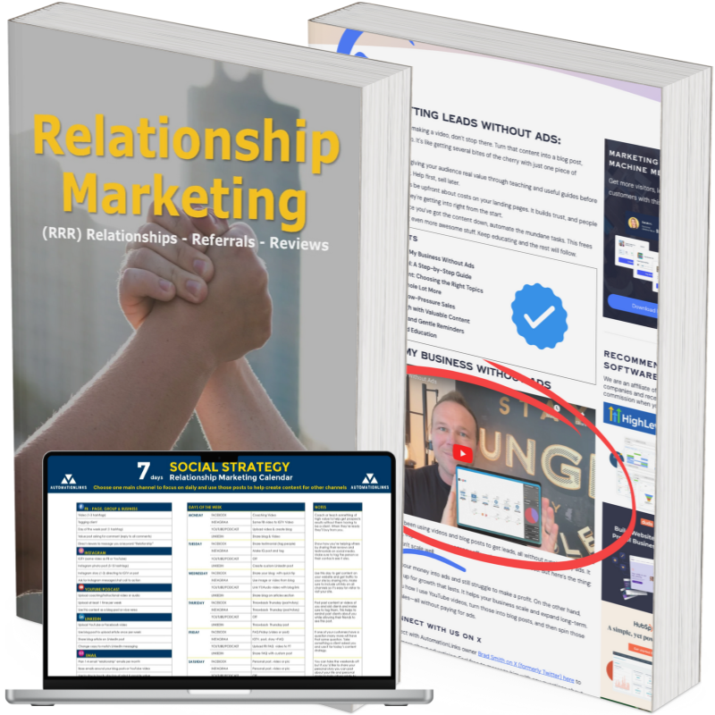 A book titled relationship marketing is displayed on a laptop