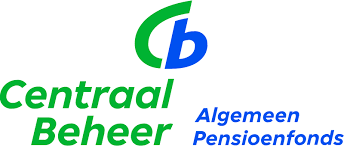 Logo van Centraal Beheer, met groene tekst en embleem, en blauwe tekst eronder.