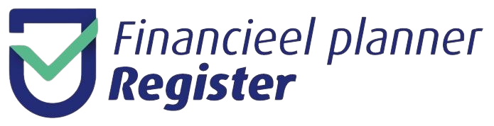 Logo van Financieel planner Register: een blauw en groen vinkje en tekst.