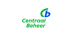 Logo van Centraal Beheer: groene tekst met een groene "C" en een blauwe "b" op een witte achtergrond.