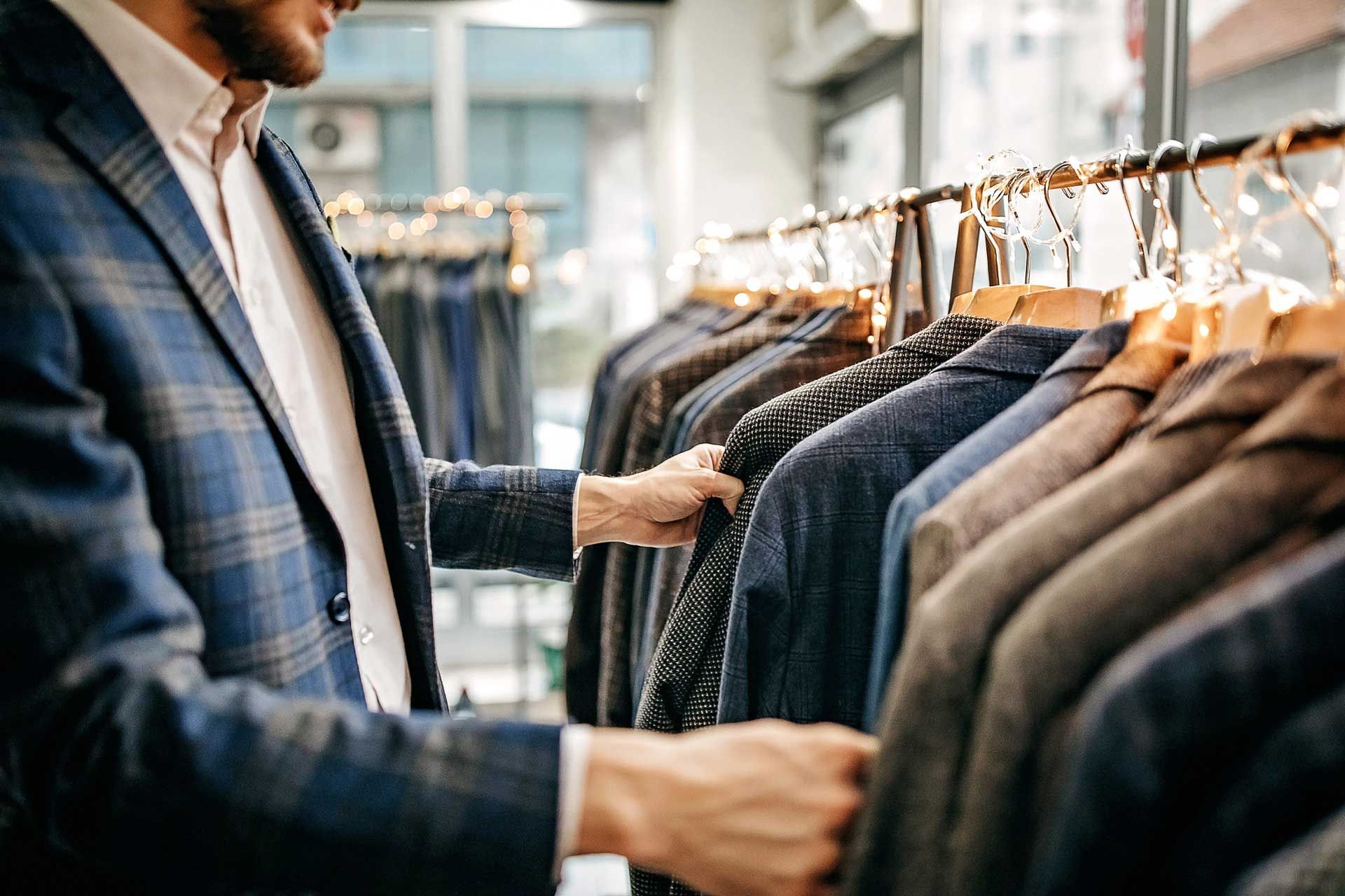 Man looking for suits