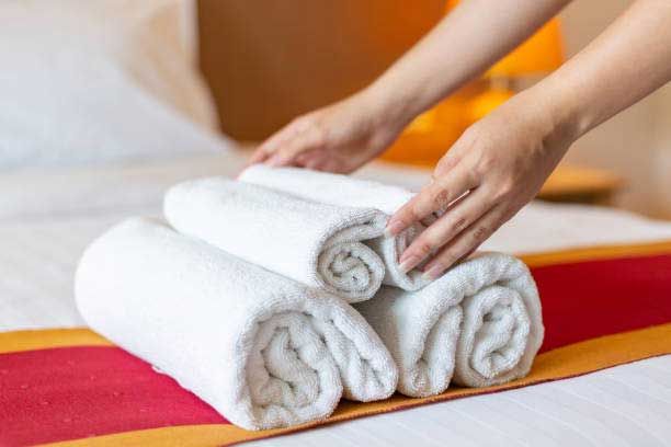 Towels in bed