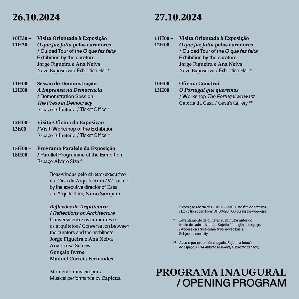 Exhibition program poster 50 years of portuguese architecture in democracy