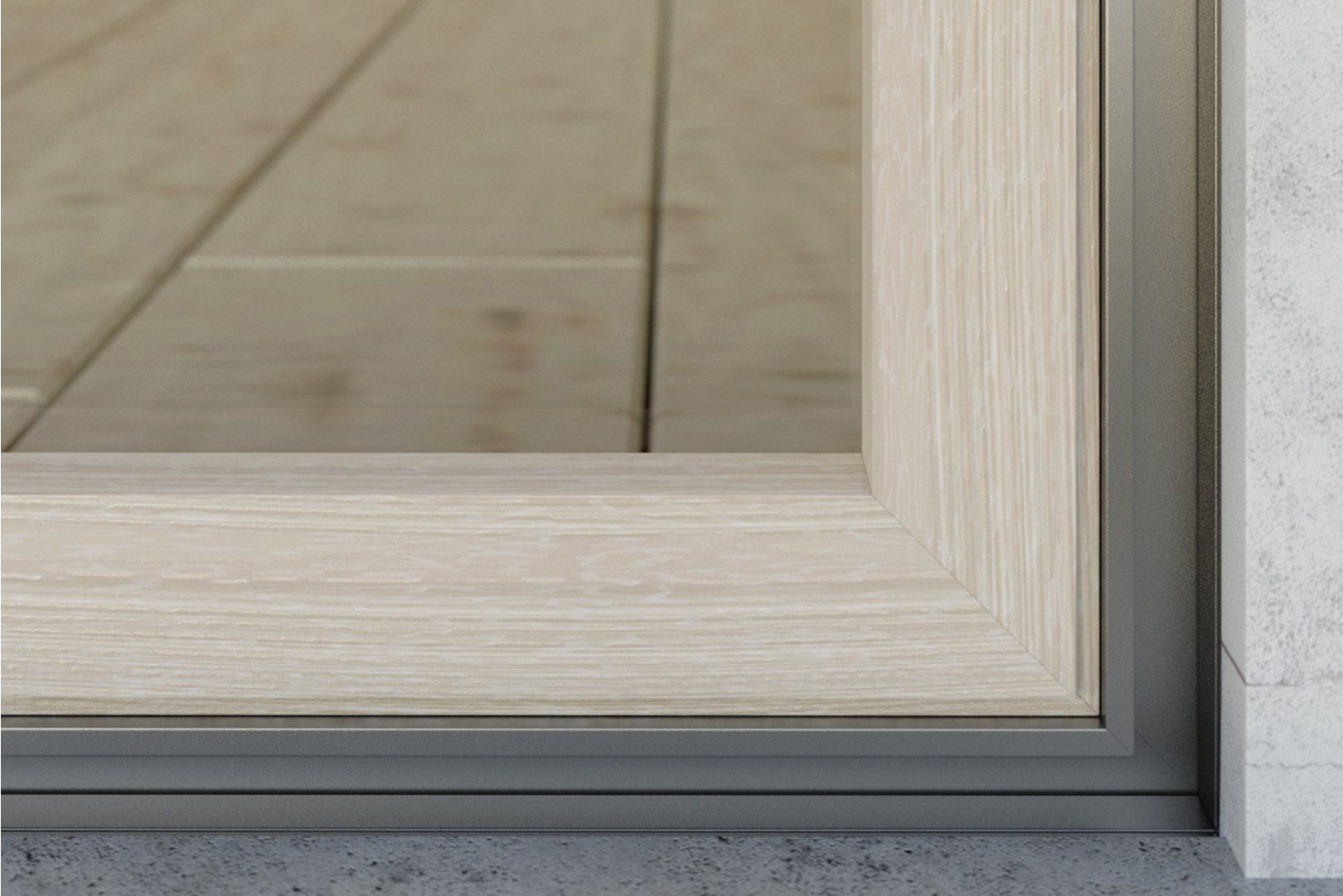 Close up of a minimalist frame window