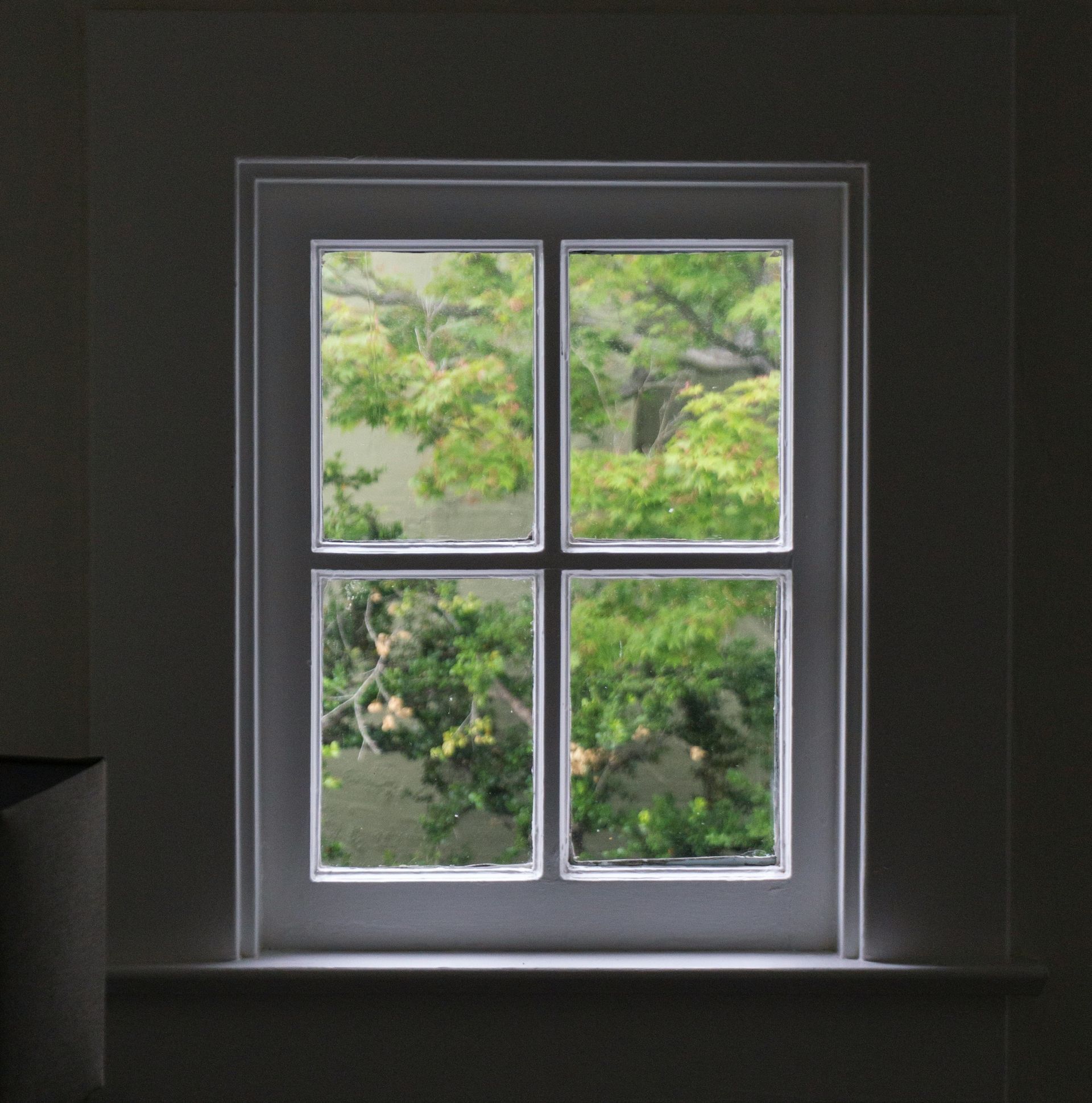 Traditional small white window