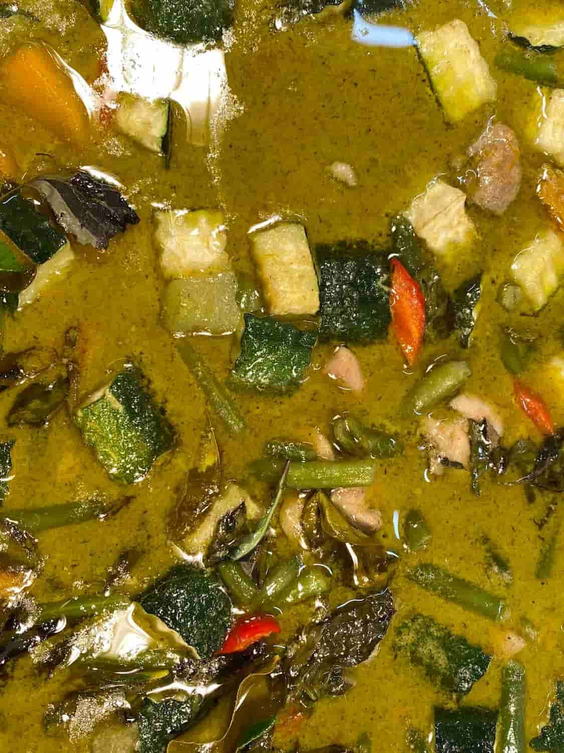 a Close Up of a Green Curry With Vegetables and Meat — Thai Satay Hut In Lismore, NSW