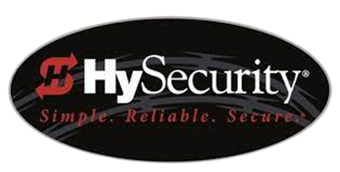 A logo for hy security simple reliable secure