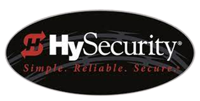 A logo for hy security simple reliable secure