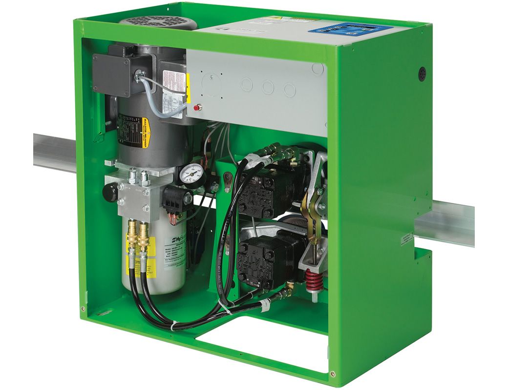 A picture of a gate motor and a box on a white background.