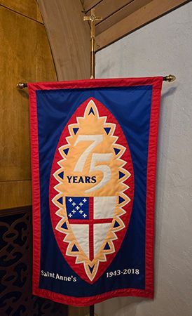 St. Anne's 75 anniversary banner