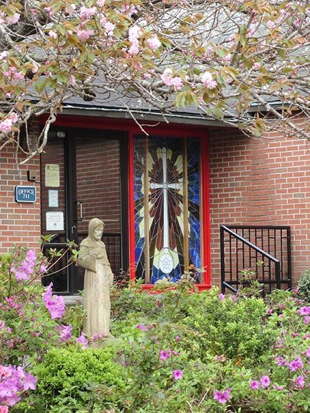 Prayer Garden and office door