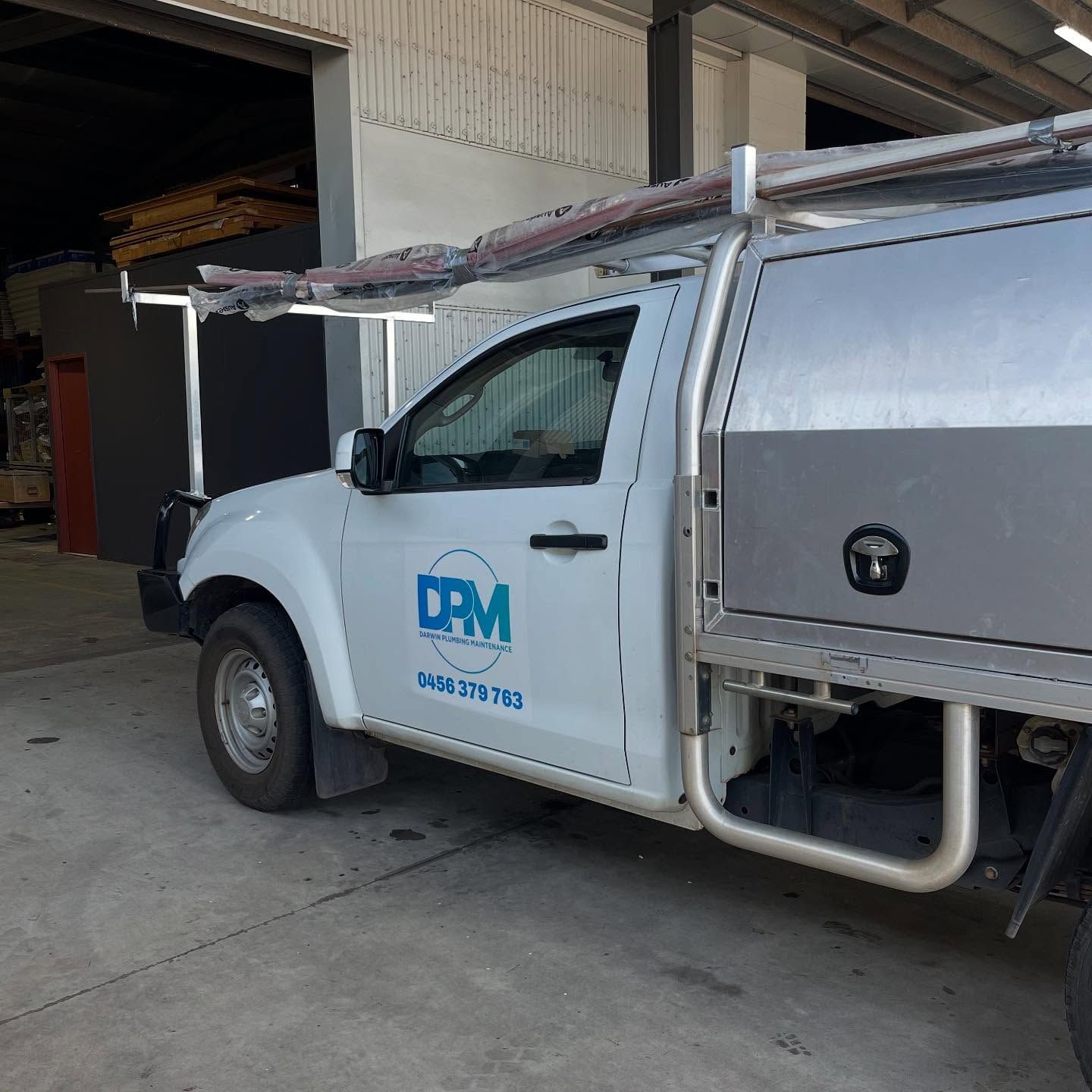 White work truck with