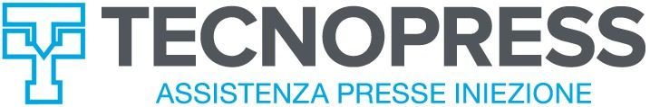 Logo Technopress in blu e grigio con la scritta “ASSISTENZA PRESSE INIEZIONE”