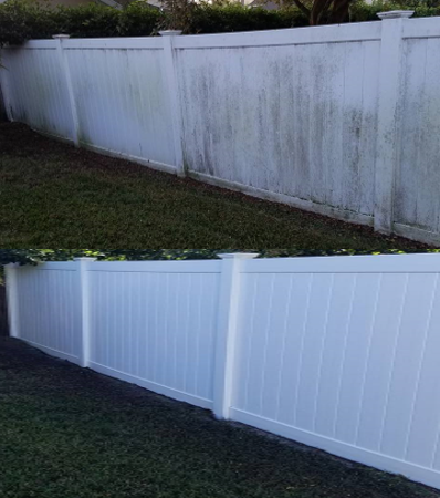 Before And After Fence Cleaning — Winter Park, FL — Pudles Pressure Washing