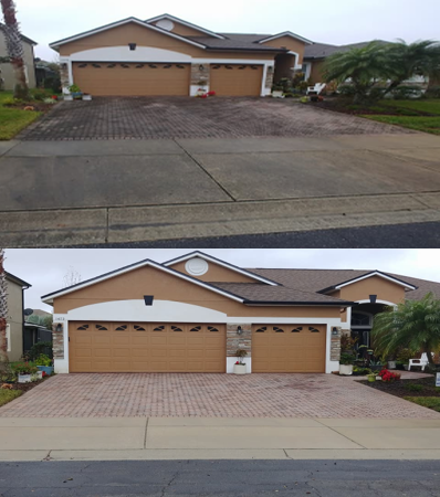 Before And After Driveway Cleaning — Winter Park, FL — Pudles Pressure Washing