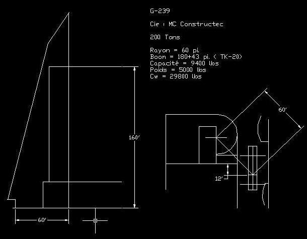 Un dessin en noir et blanc d'un bâtiment avec des mesures