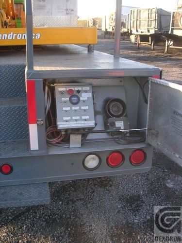 L'arrière d'un camion avec le mot andro sur le côté