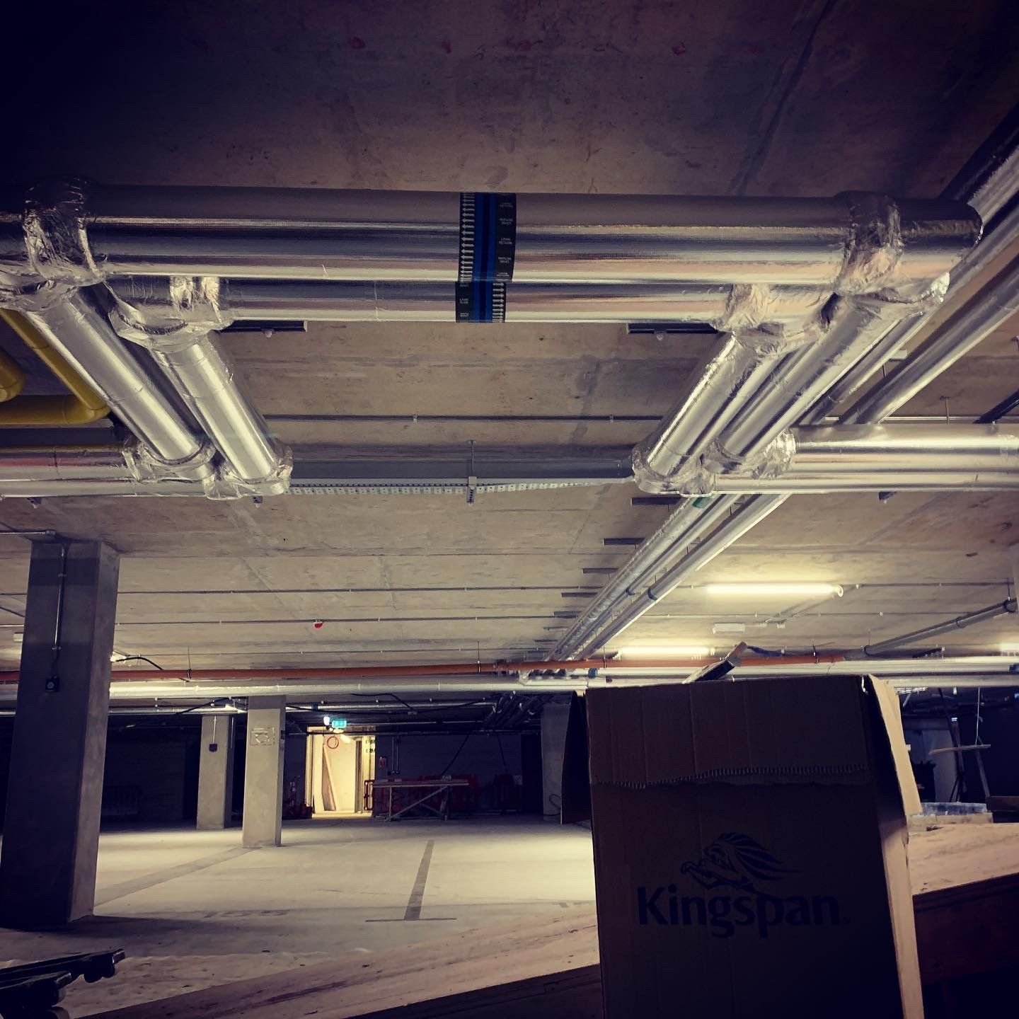 underground carpark pipework insulated by lagforce in Dublin