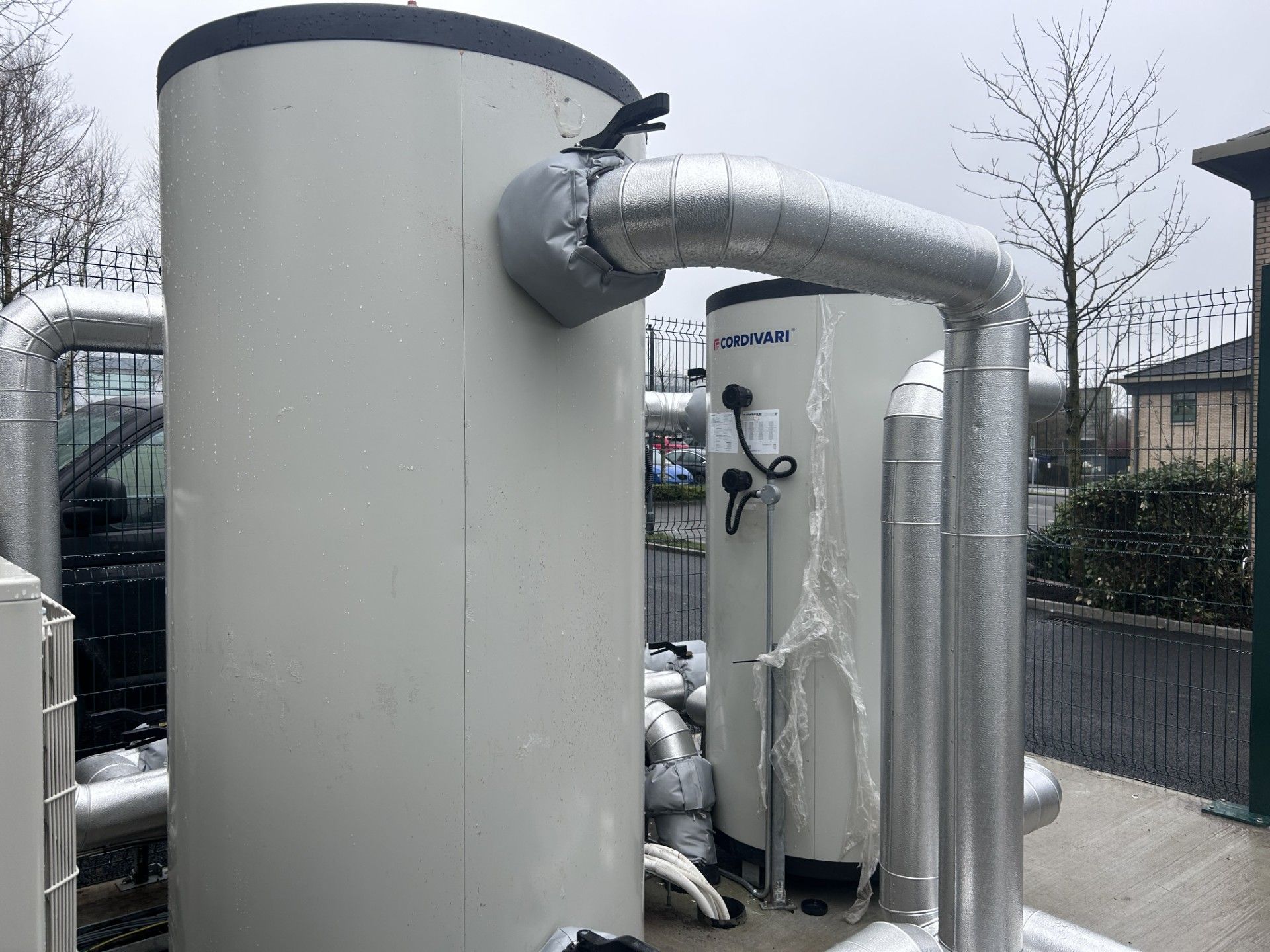 external pipework for building heating fully insulated and cladding supplied by Lagforce