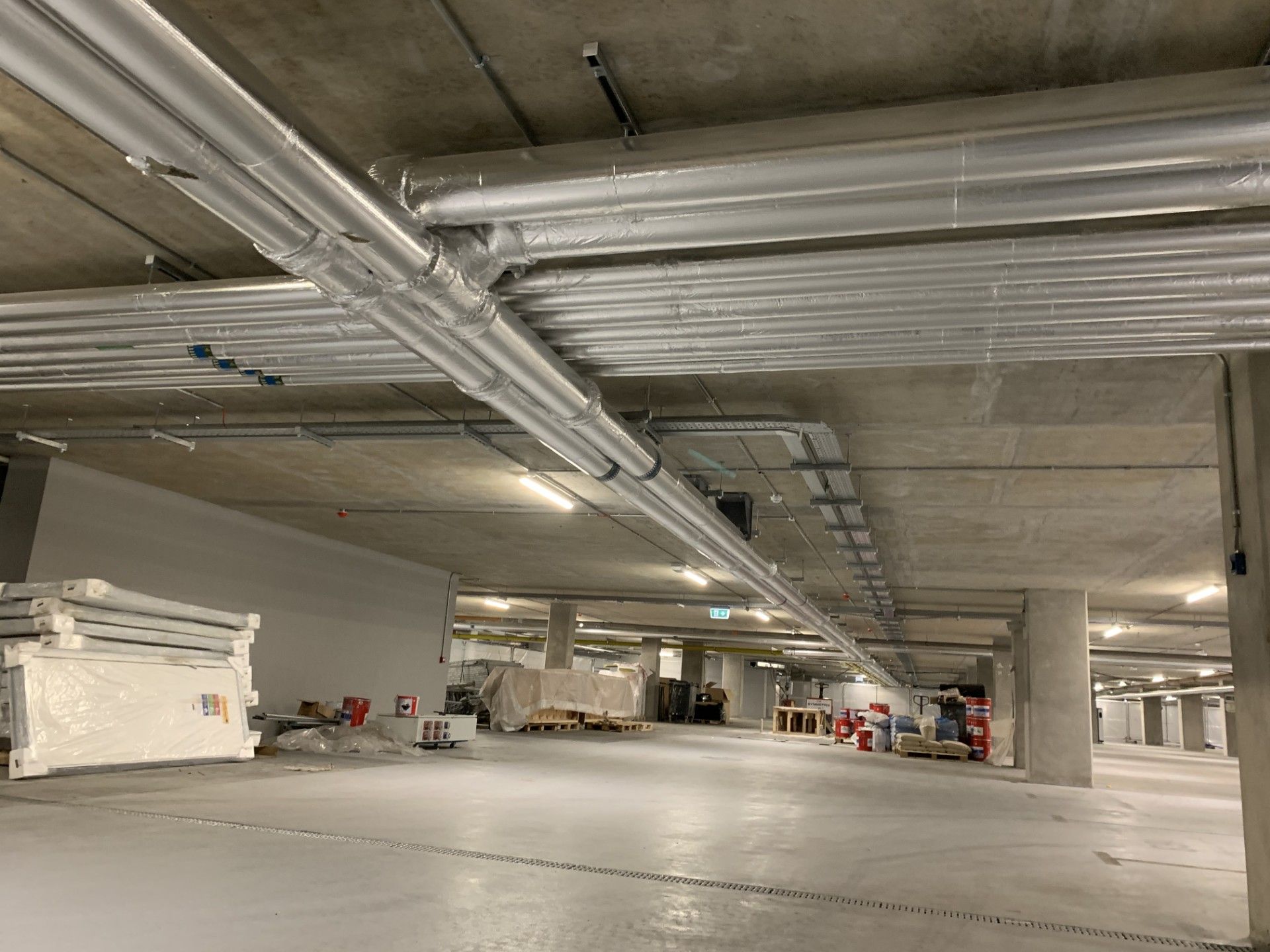 underground carpark pipework insulated by lagforce in Dublin