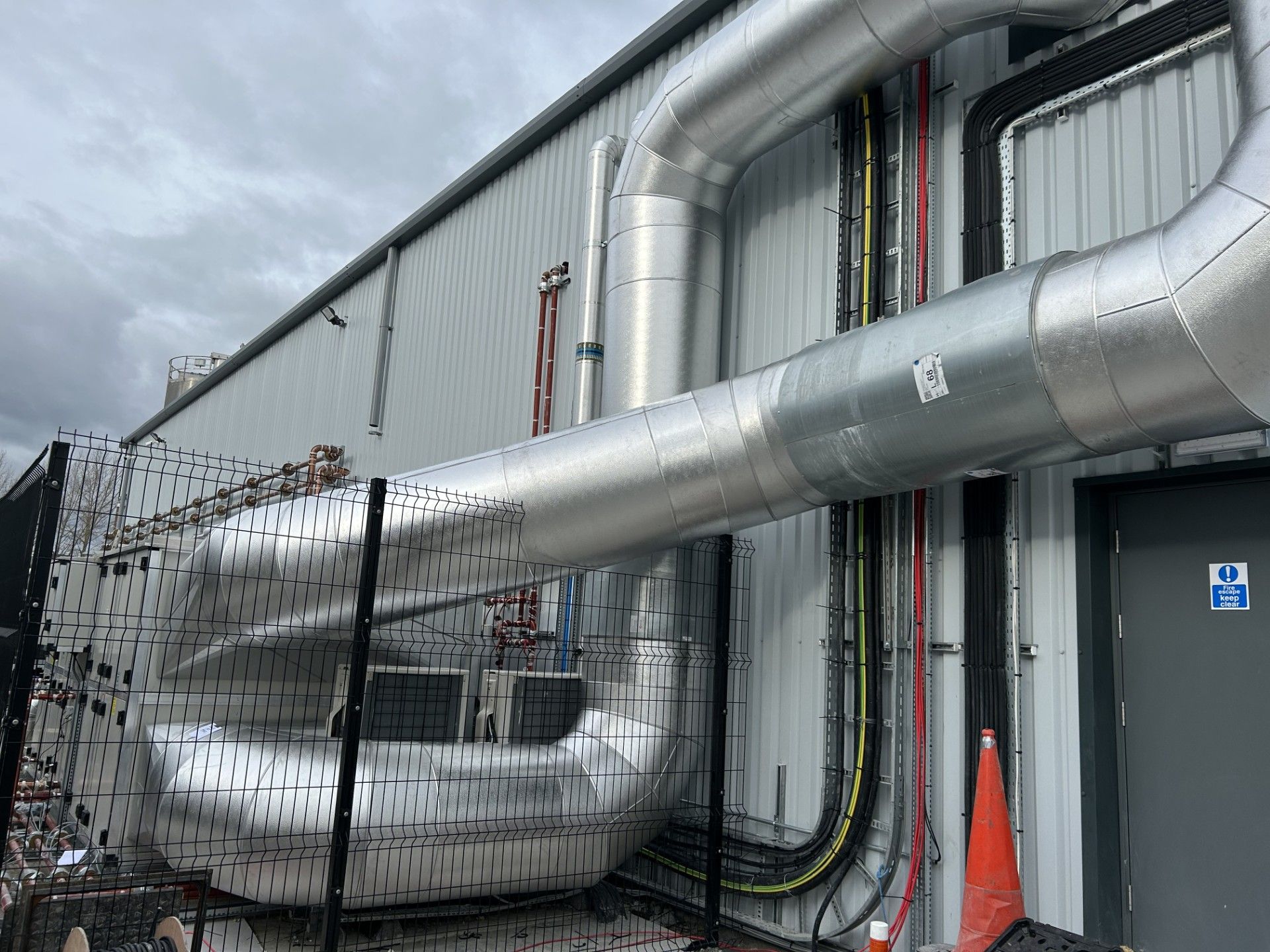 Ventilation ducting insulated with foiled fibreglass and clad with aluminium by Lagforce in Nass in Kildare