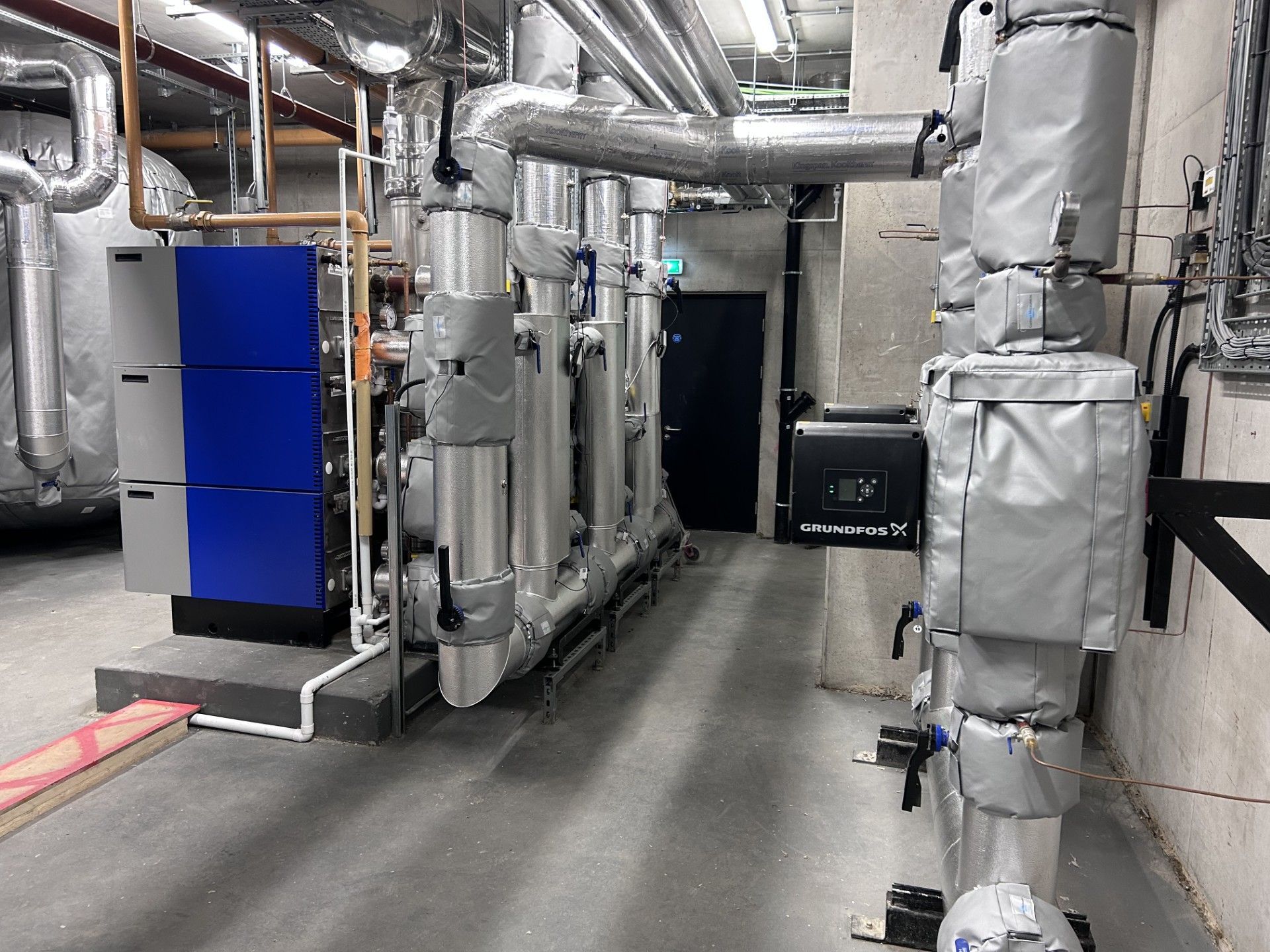 Highly efficient insulation service applied to plant room boiler pipework, valves and vessels.