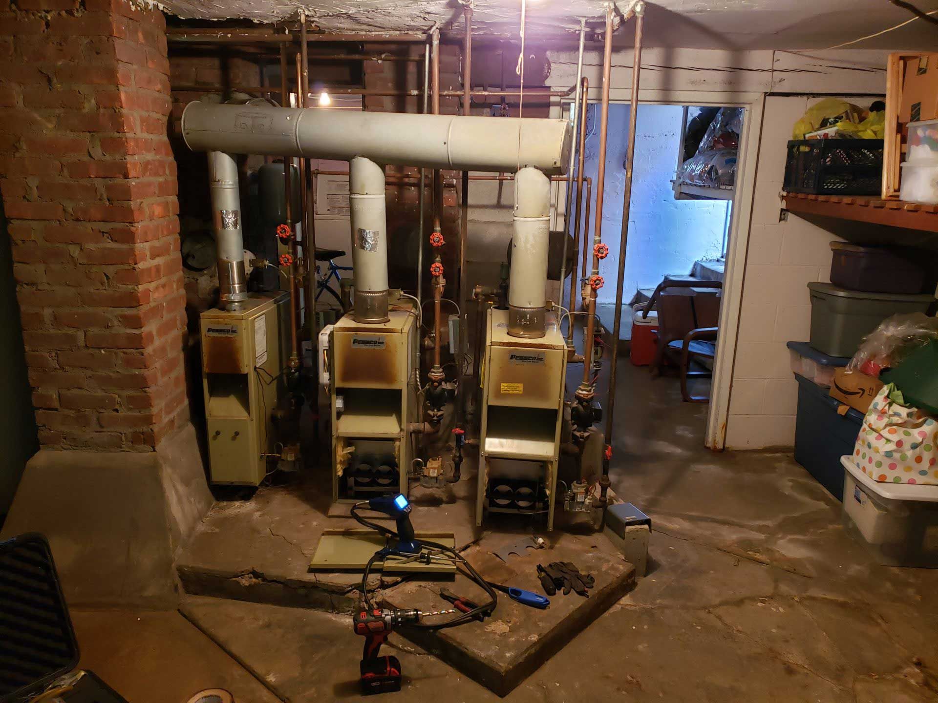 Boiler Replacemnet Before — Irvington, NY — Greenfield Plumbing & Heating