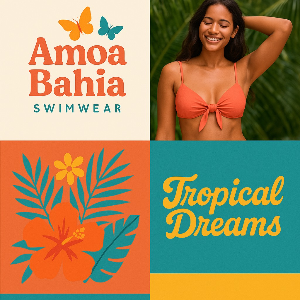 A woman in a bikini is standing in front of a palm tree.