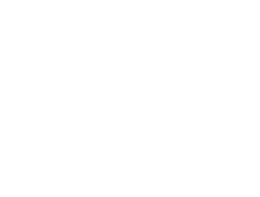 A white, wooden cross stands centered on a slightly textured, light beige background.