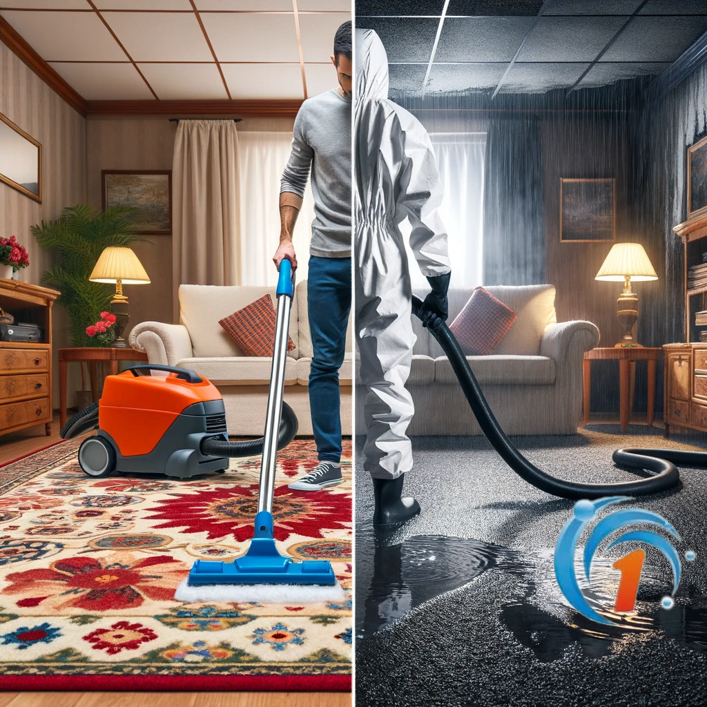 Carpet cleaning before and after.