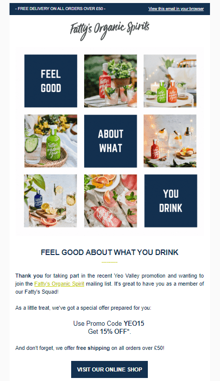 Email Marketing - Fatty's Organic Spirits