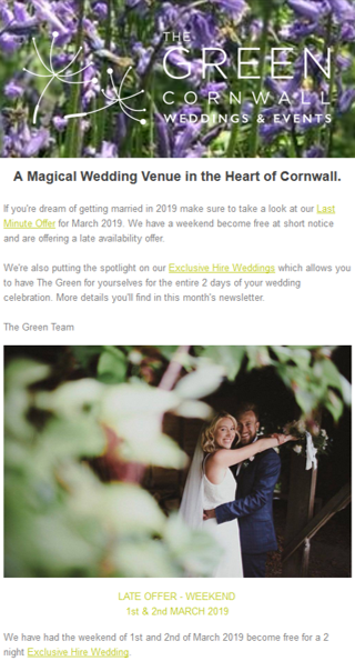 Email Marketing- The Green Cornwall