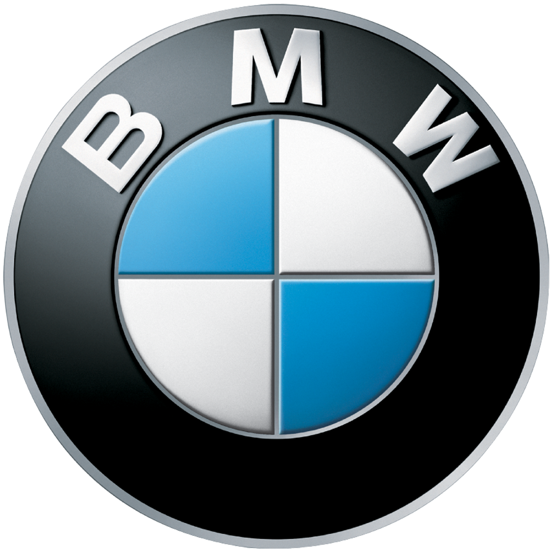 A blue white and silver bmw logo on a white background