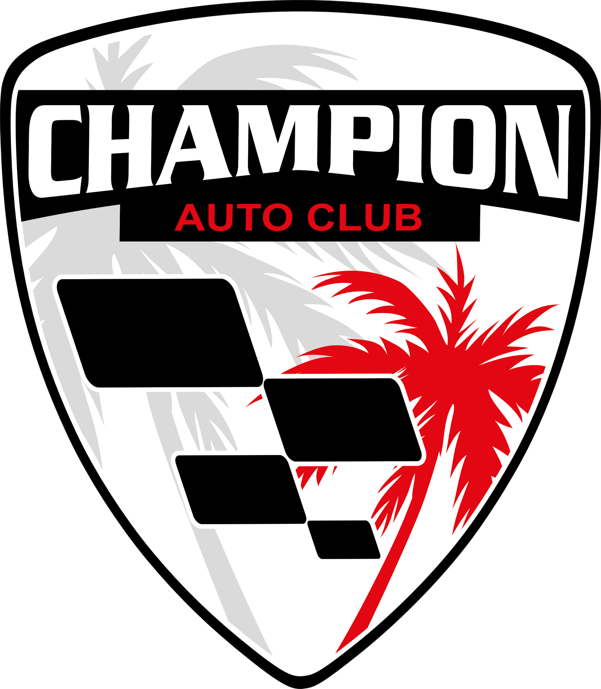 The logo for the champion auto club has a palm tree on it.
