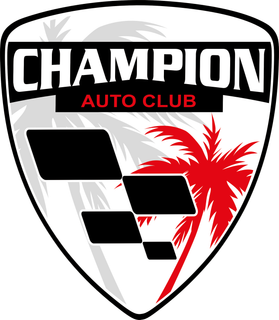 The logo for the champion auto club has a palm tree on it.