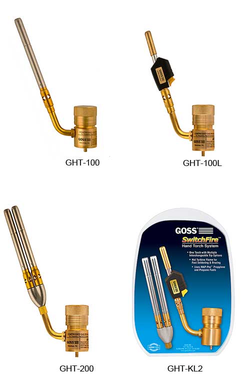 Goss GHT-100L Soldering Brazing Hand Torch with Hot Turbine Flame and Piezo Lighter Tip 