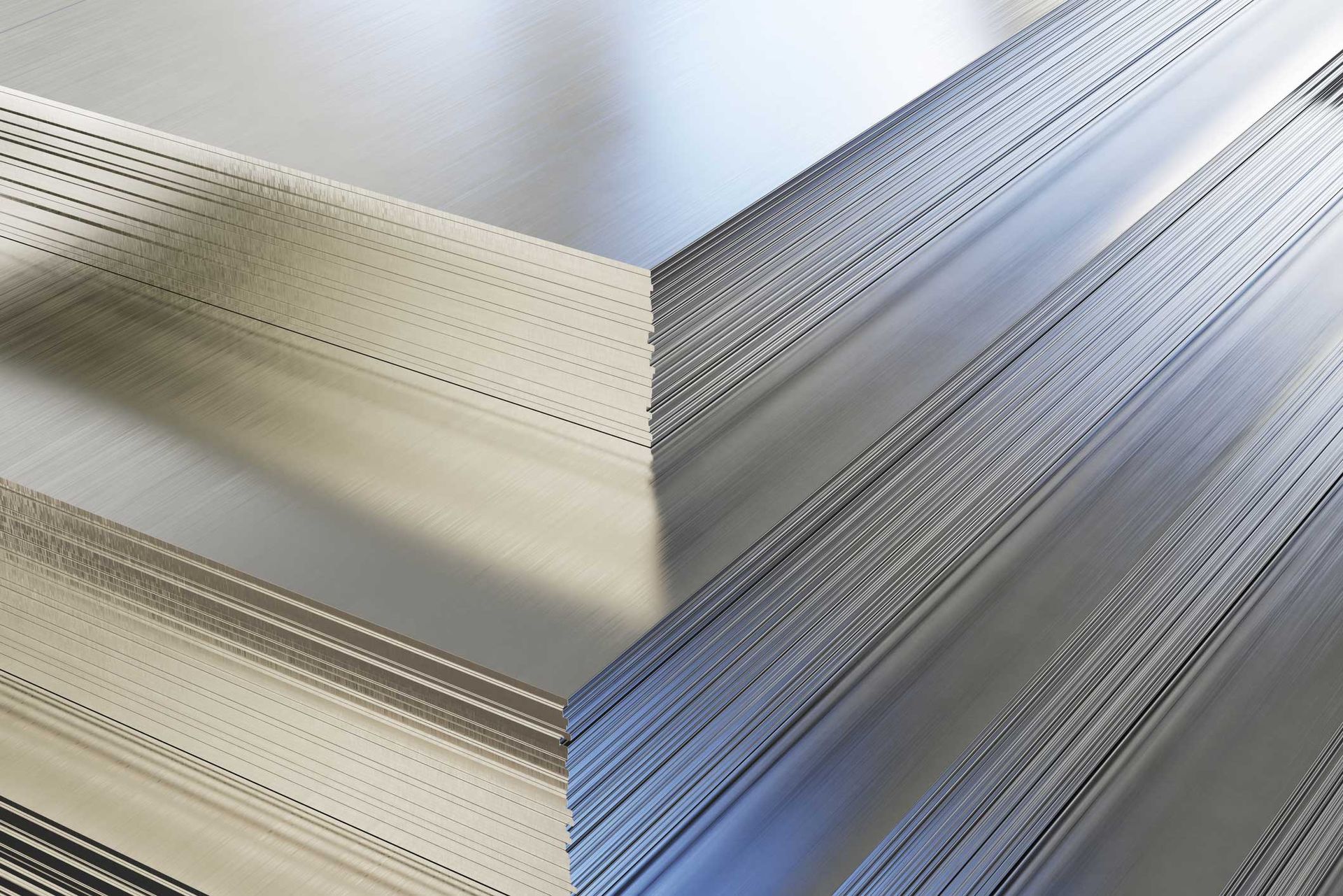 A close up of a stack of metal sheets