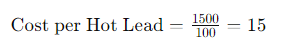 Cost Per Hot Lead Formula Example