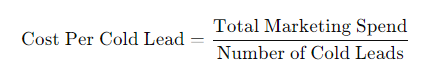 Cost per cold lead formula