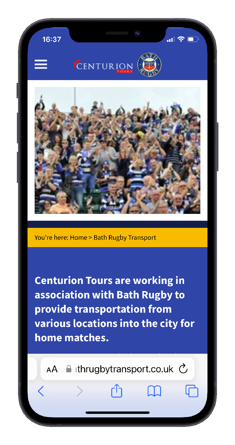 eCommerce Website Design Portfolio | Bath Rugby Transport